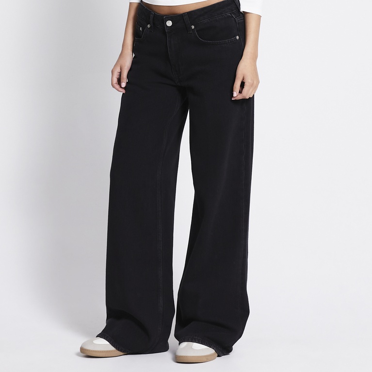 Mid waist wide jeans "Optiwide" Black Used